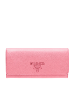 Prada Saffiano Monochrome Flap Long Wallet Full Light Pink 19Cm 1Mh132 Zlp F061H