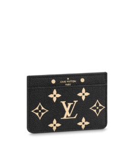 Louis Vuitton Card Holder Black And Beige Monogram 11Cm M81022