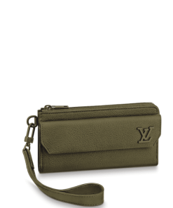 Louis Vuitton Aerogram Zippy Long Wallet Grain Leather Dark Green 20Cm M69831