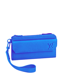 Louis Vuitton Aerogram Zippy Long Wallet Grain Leather Dark Blue 20Cm M69831