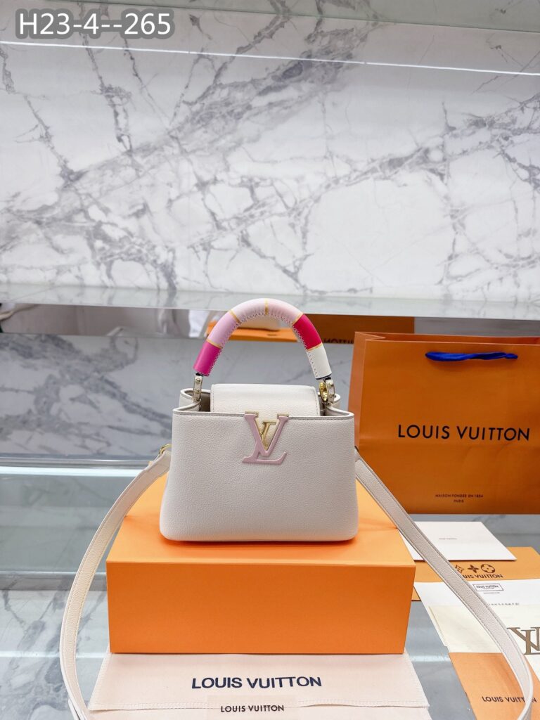 Louis Vuitton Capucines Mini Pink And White 20Cm M21646 - Image 2