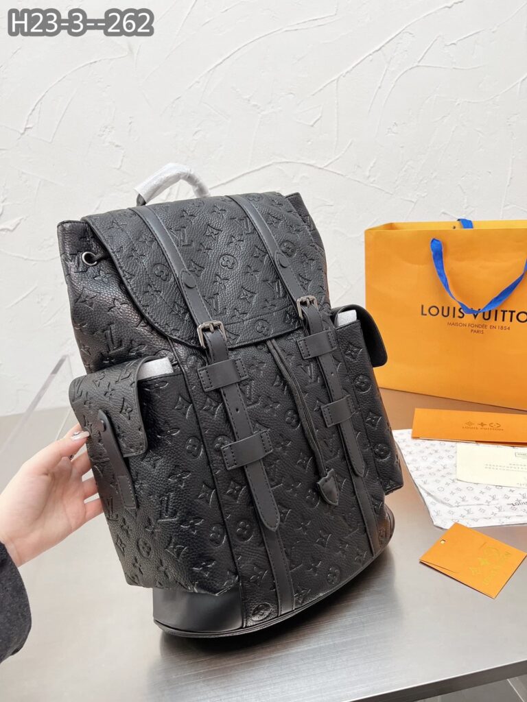 Louis Vuitton Christopher Backpack Mm Taurillon Monogram Black 45Cm M55699 - Image 2
