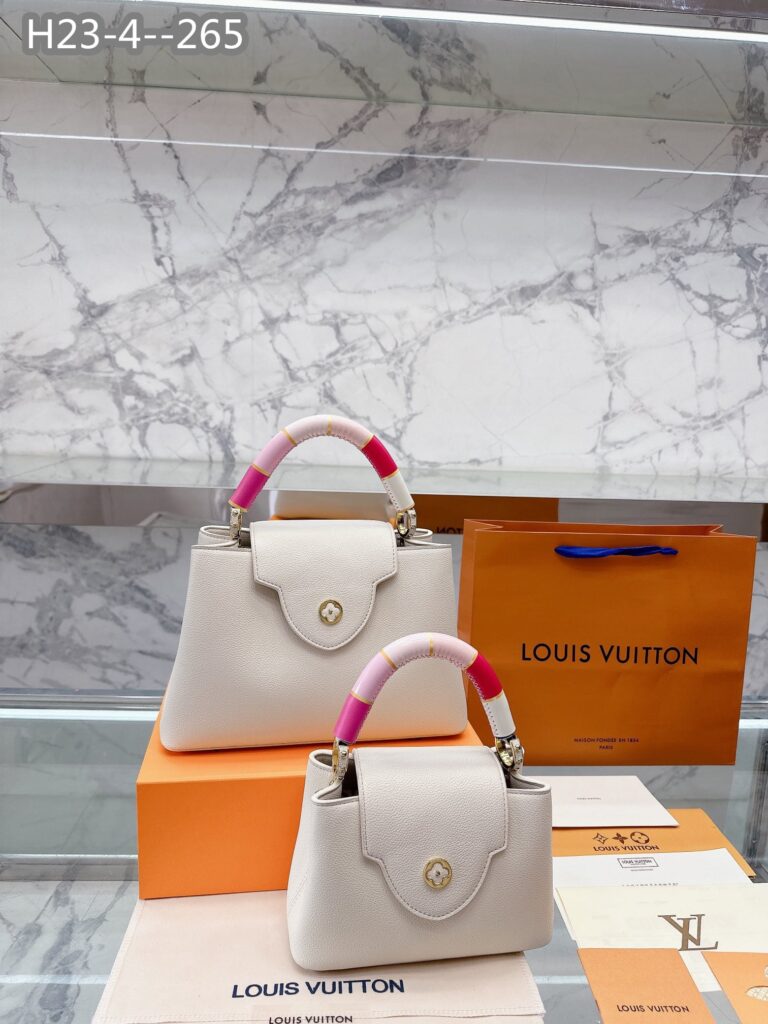 Louis Vuitton Capucines Mini Pink And White 20Cm M21646 - Image 3