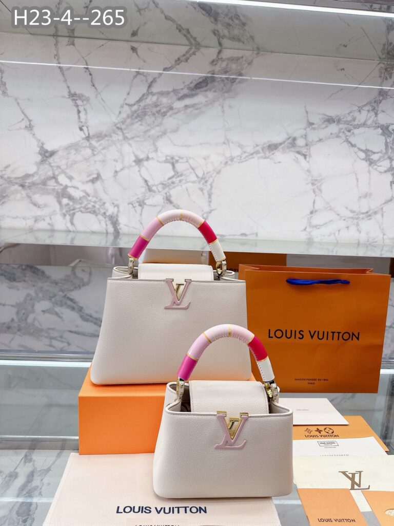 Louis Vuitton Capucines Mini Pink And White 20Cm M21646 - Image 4