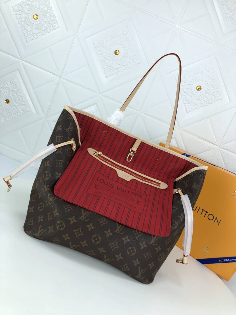 Louis Vuitton Neverfull Brown And Red Mm 32Cm M41178 - Image 7