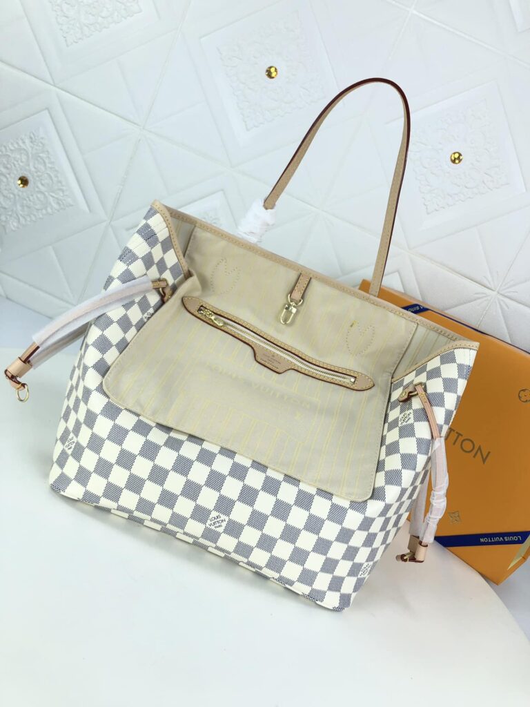 Louis Vuitton Neverfull Gm Damier Azur And Beige 40Cm N41360 - Image 4