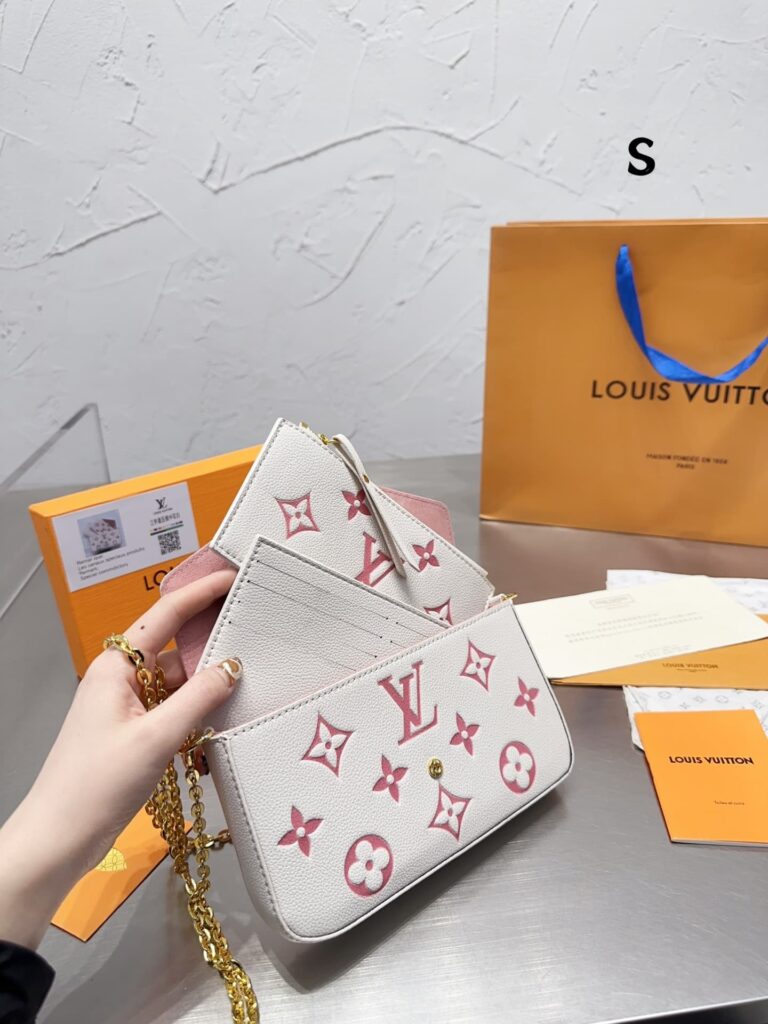 Louis Vuitton Félicie Pochette White And Pink 21Cm M82047 - Image 4