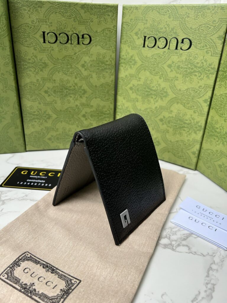 Gucci Initial G Black Short Wallet Black And Grey 11Cm - Image 7
