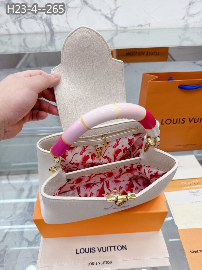 Louis Vuitton Capucines Mini Pink And White 20Cm M21646 - Image 7