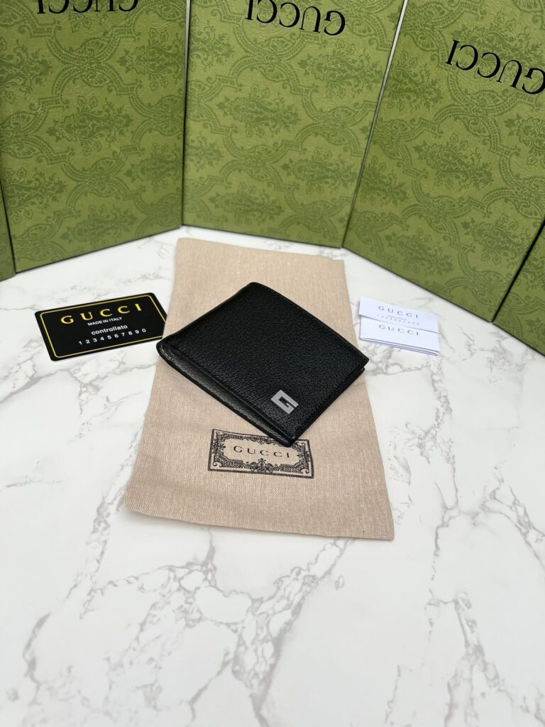 Gucci Initial G Black Short Wallet Black And Grey 11Cm - Image 8