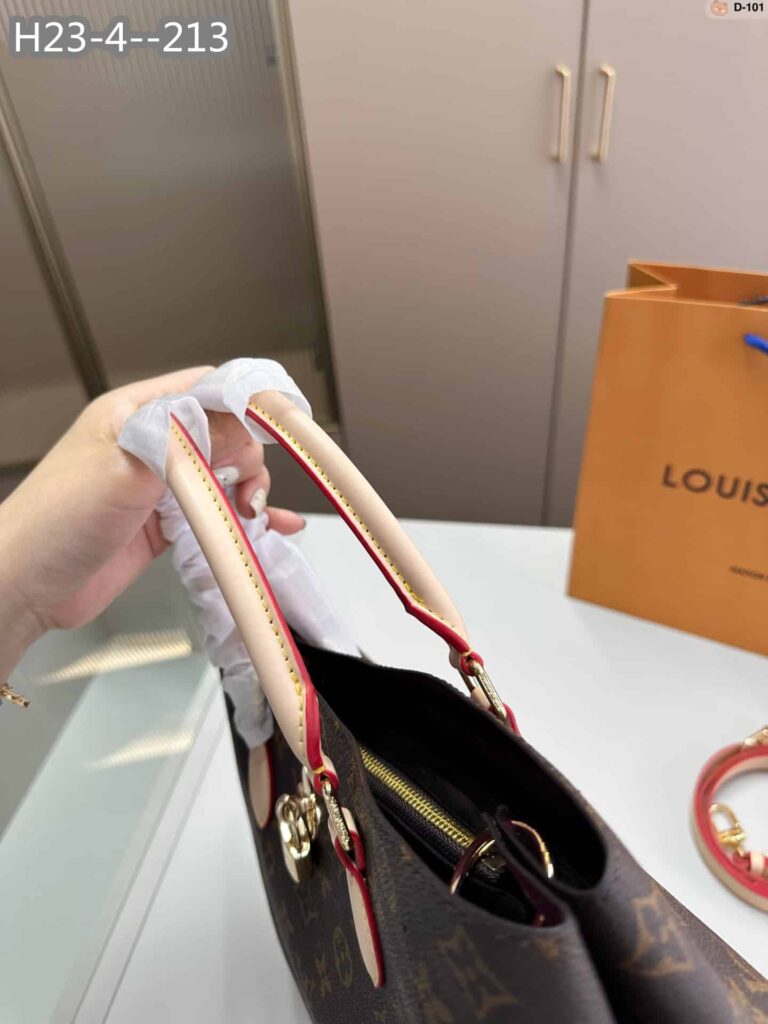 Louis Vuitton Flower Tote Bag 34Cm Brown With Line Beige M43551 - Image 7