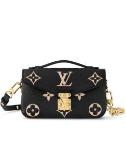 Louis Vuitton Pochette Métis East West Bag Black Beige 21Cm M46596