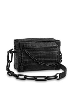 Louis Vuitton Mini Soft Trunk Black Crocodile 18Cm N98247