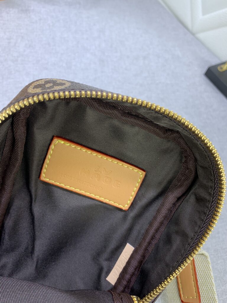 Louis Vuitton Flap Double Phone Pouch Monogram Stripes Brown Canvas 18Cm M81005 - Image 3