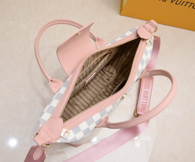 Louis Vuitton Tote Bag Damier Azur Pink 26Cm - Image 4