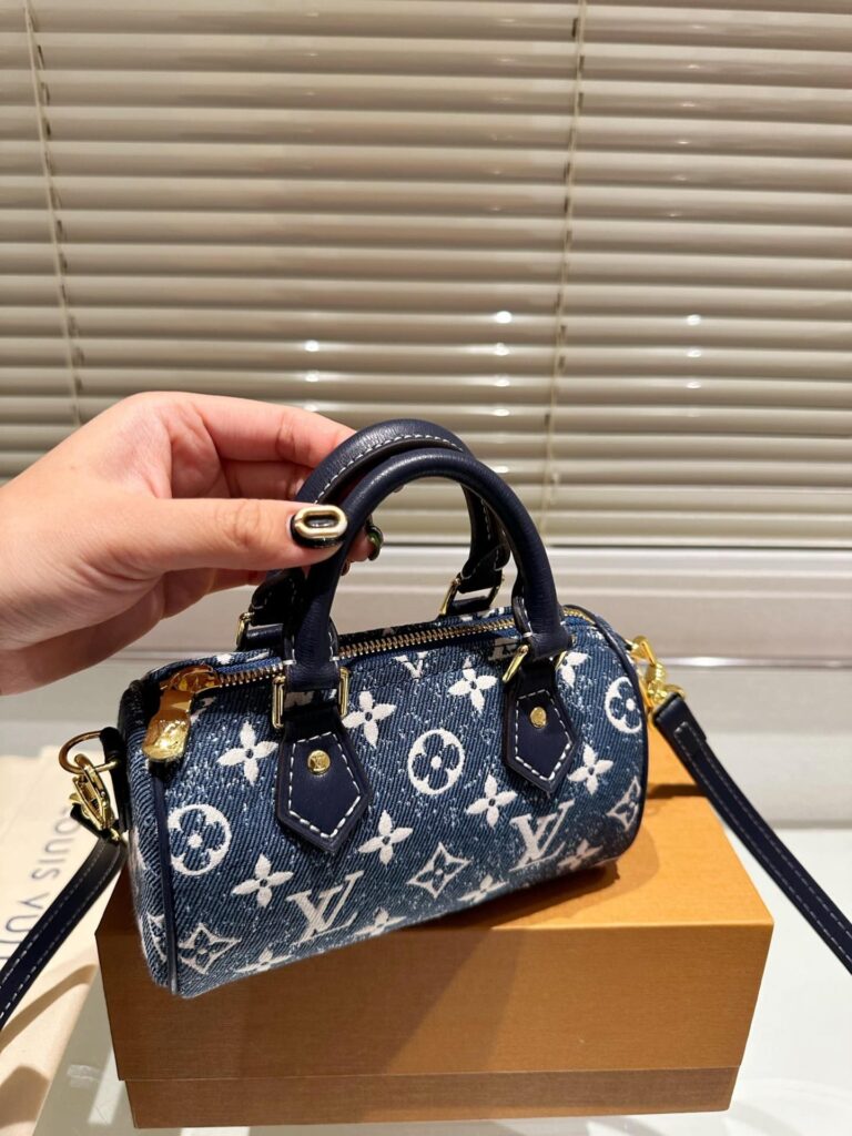 Louis Vuitton Nano Speedy Denim Blue Bag 17Cm M81168 - Image 3