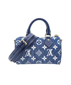 Louis Vuitton Nano Speedy Denim Blue Bag 17Cm M81168