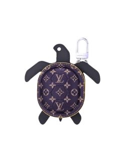 Louis Vuitton Lv Turtle Pouch Bag Charm Monogram Brown Black 12Cm
