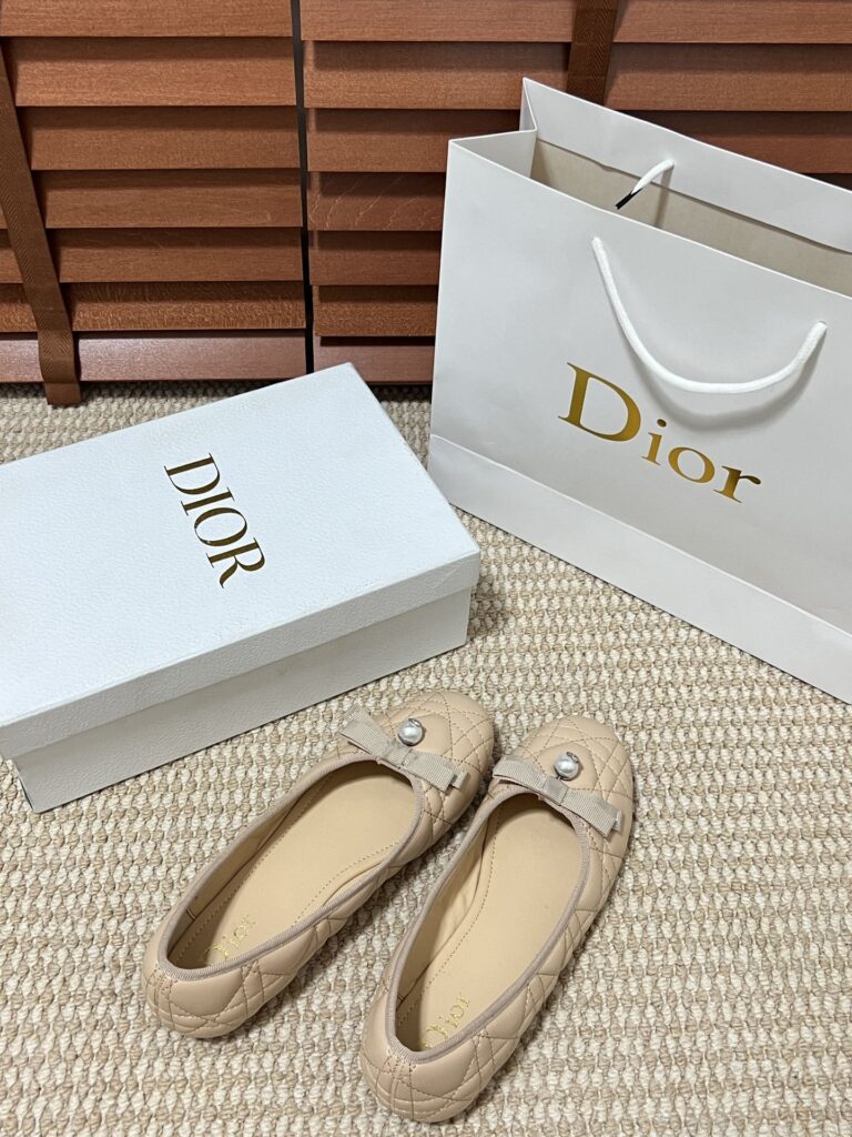 Dior Ballet Flat Nude Quilted Cannage Calfskin Kdb877Cqc S21U - Image 4