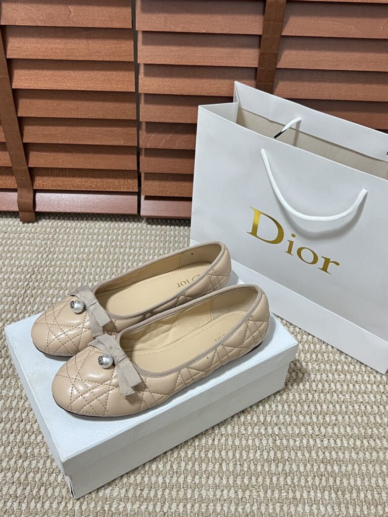 Dior Ballet Flat Nude Quilted Cannage Calfskin Kdb877Cqc S21U - Image 6