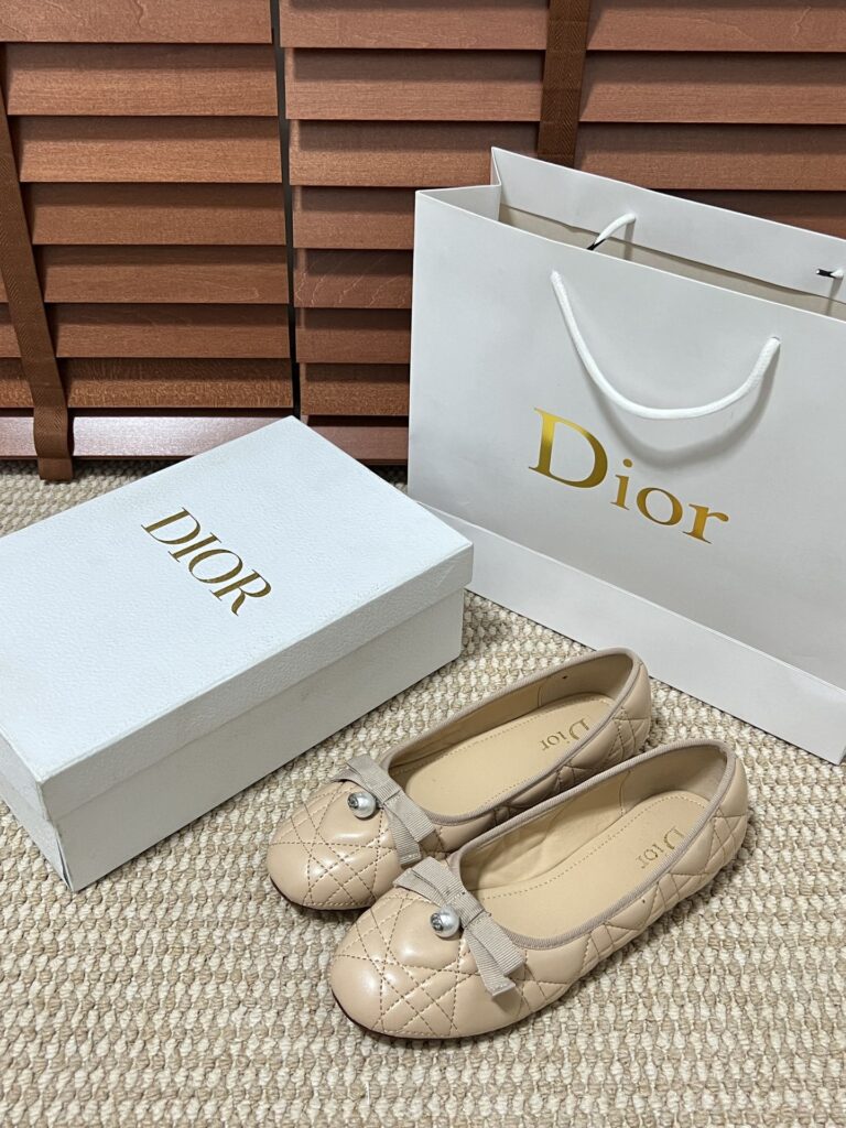 Dior Ballet Flat Nude Quilted Cannage Calfskin Kdb877Cqc S21U - Image 8