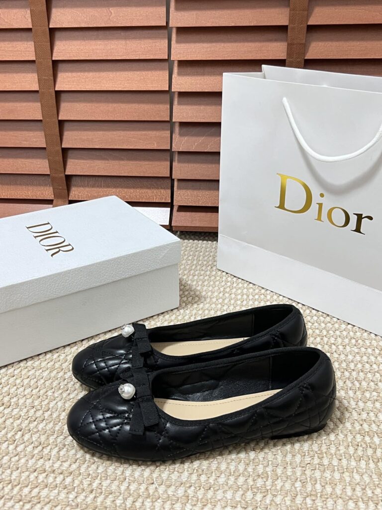 Dior Ballet Flat Black Quilted Cannage Calfskin Kdb877Cqc S900 - Image 3
