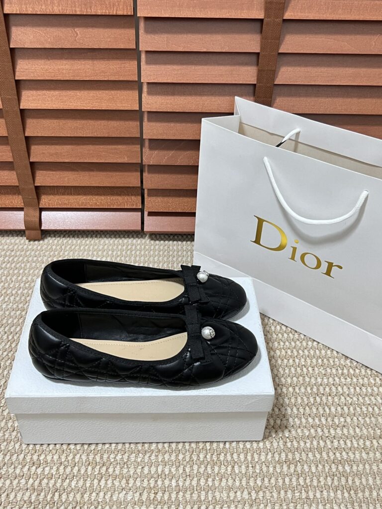 Dior Ballet Flat Black Quilted Cannage Calfskin Kdb877Cqc S900 - Image 5