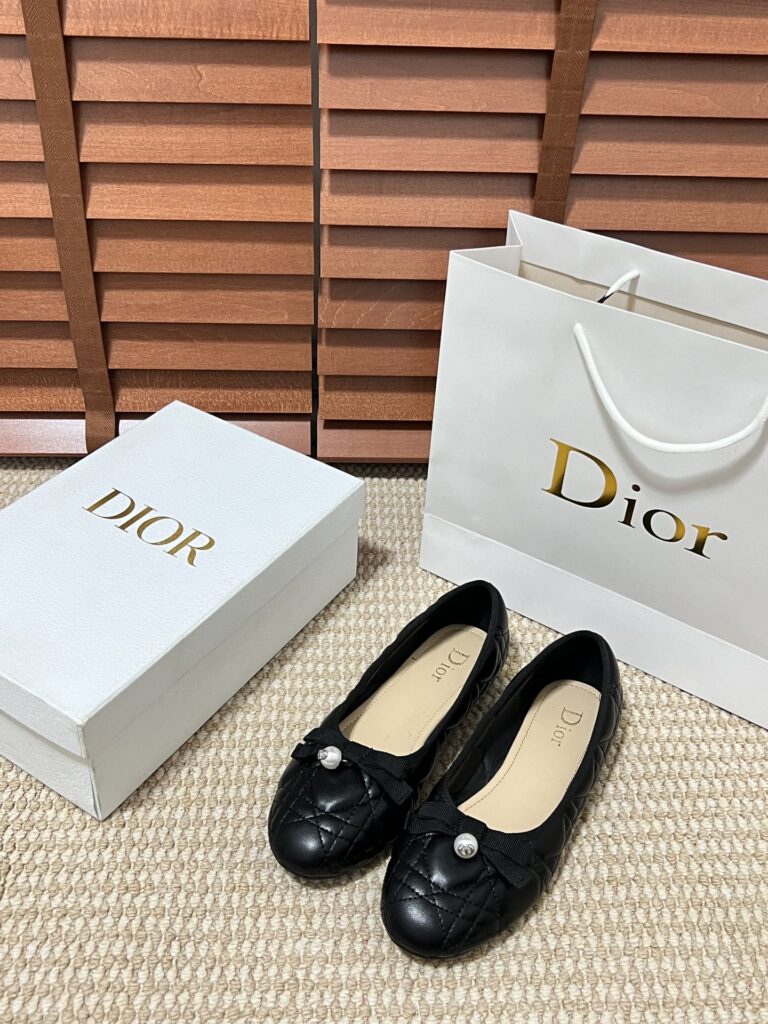 Dior Ballet Flat Black Quilted Cannage Calfskin Kdb877Cqc S900 - Image 10