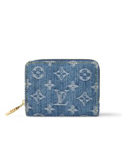Louis Vuitton Lou Wallet Monogram Denim Blue 11Cm M83160
