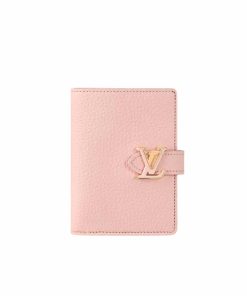 Louis Vuitton Lv Vertical Compact Wallet Taurillon Leather Rose 12Cm