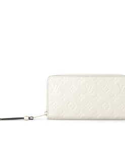 Louis Vuitton Zippy Wallet Monogram Empreinte Leather White 21Cm