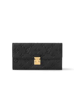 Louis Vuitton Sarah Wallet Monogram Empreinte Black 19Cm M82638