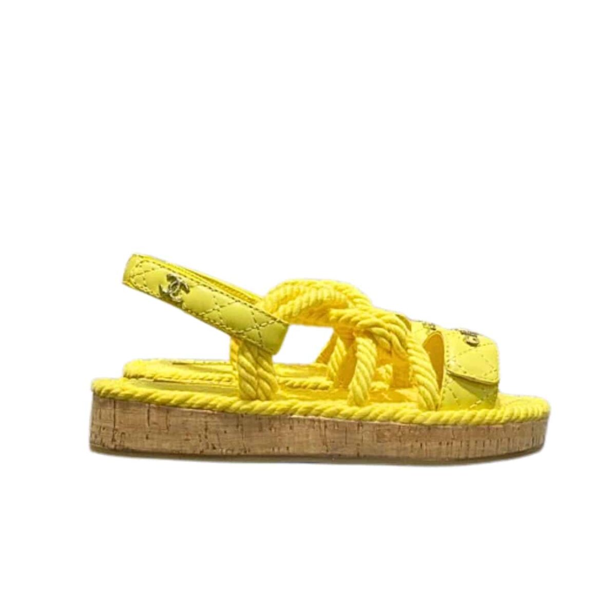 Chanel Rope Sandals Strap Yellow - Image 1