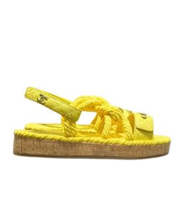 Chanel Rope Sandals Strap Yellow