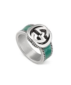 Gucci Gg Interlocking Silver Ring Ybc645572001