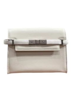 Saint Laurent Manhattan Shoulder Bag In Box Saint Laurent Leather White Silver 25Cm