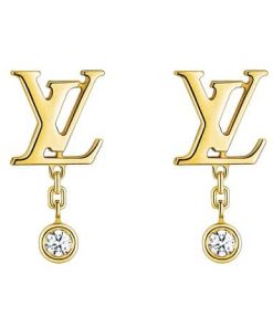 Louis Vuitton Gold And Diamond Earrings Q96495