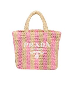 Prada Raffia Tote Bag Tan And Pink 1Bg4222A2Tf0Njxvoor