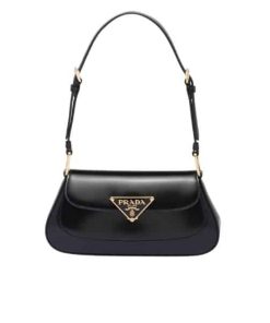 Prada Brushed Leather Bag Black 27Cm 1Bd344Vhtozo6F0632