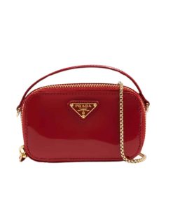 Prada Patent Leather Mini Pouch Red 18Cm 1Nr025 069 F0E06
