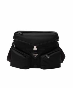 Prada Re Nylon And Leather Shoulder Bag Black 30Cm 2Vd062 2Dw3 F0002 V Nyo