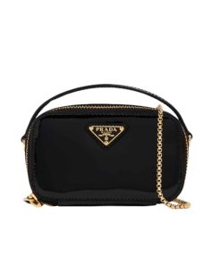 Prada Patent Leather Mini Pouch Black 18Cm 1Nr025 069 F03Kj