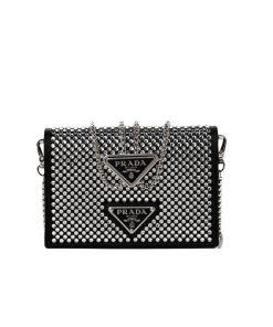 Prada Cardholder With Shoulder Strap And Crystals 13Cm 1Mr024 2Awl F0T7O