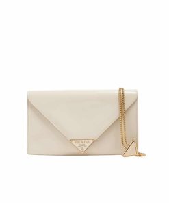 Prada Patent Leather Mini Bag White 20Cm 1Bp051 069 F0304 V 5To