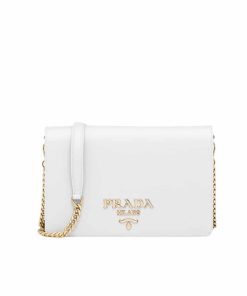 Prada Saffiano Leather Mini Bag White 22Cm 1Bp018 Nzv F0009 V Coo