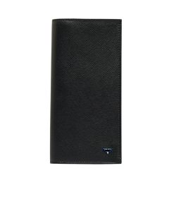 Prada Large Saffiano Leather Wallet With Logo Black 19Cm