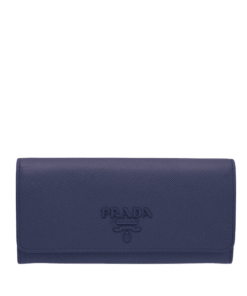 Prada Saffiano Monochrome Flap Long Wallet Full Navy Blue 19Cm 1Mh132 Zlp F061H