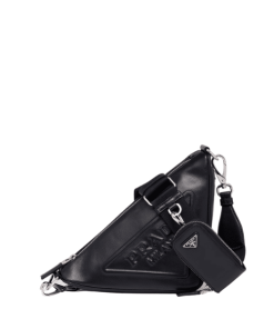 Prada Triangle Leather Mini Bag Black 27Cm 1Bh190 2Bya F0002 V Bro