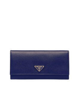 Prada Large Saffiano Triangle Wallet Navy Blue 19Cm 1Mh132 Qhh F0002