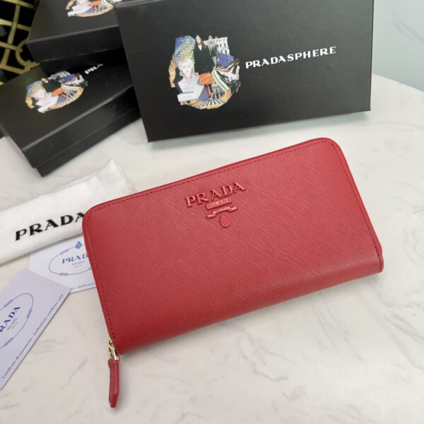 Prada Large Saffiano Leather Wallet Full Red 19Cm 1Ml506 Qwa F0505 - Image 10